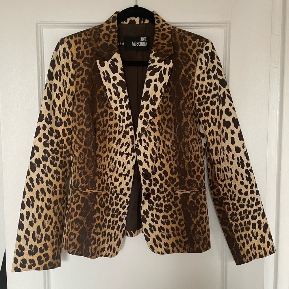 Love Moschino Leopard Print Blazer sz 40